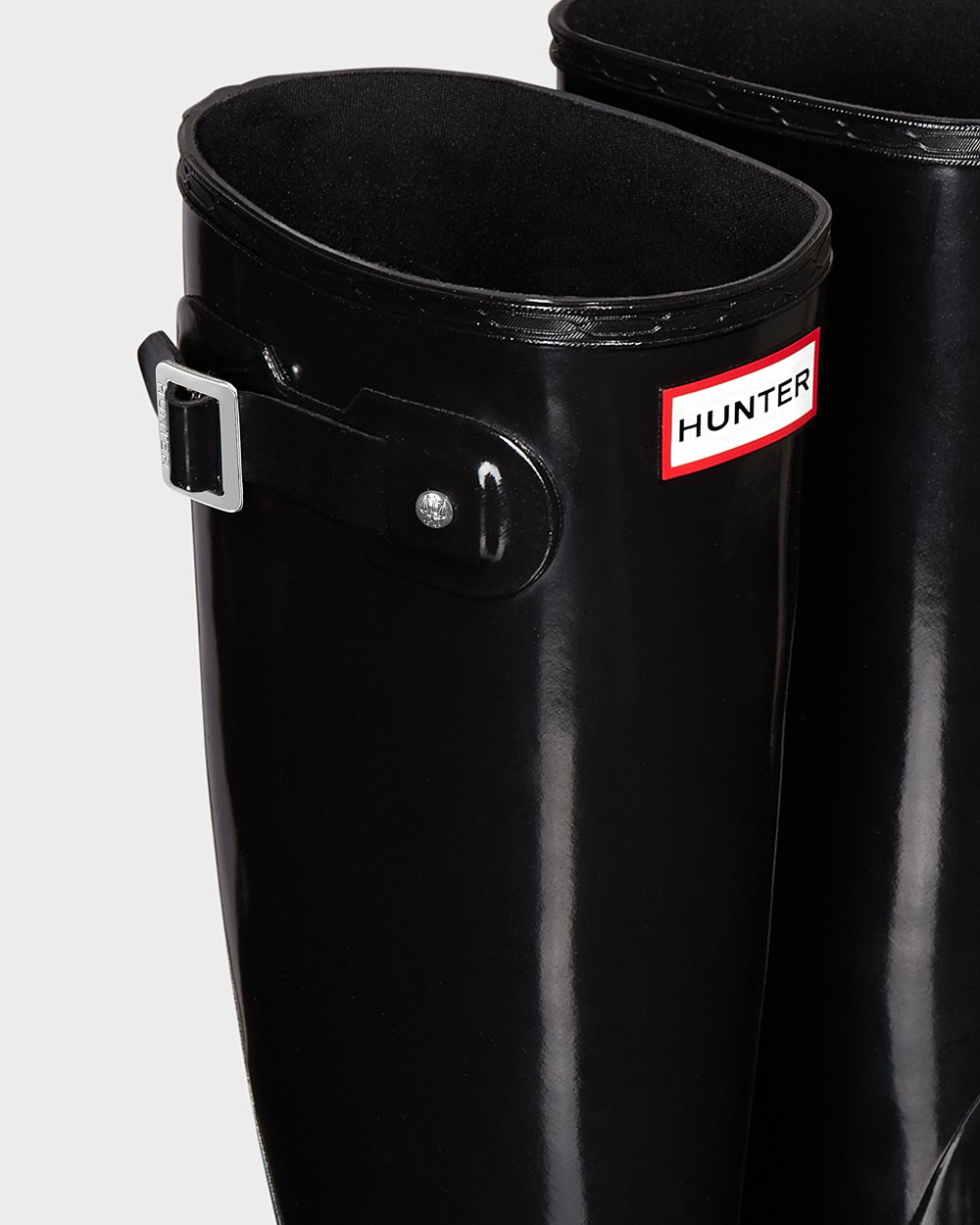 Womens Tall Rain Boots - Hunter Original Gloss (37KSPFRVA) - Black